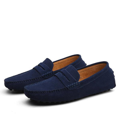 Zapatos Casuales de Piel para Hombre Loom & Soul – Parte Superior de Piel Genuina de Vacuno, Forro de Piel de Cerdo, Suela de Goma Antideslizante, Puntera Redonda, Comodidad sin Cordones