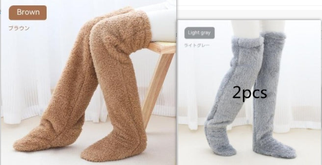 Calcetines largos peludos por encima de la rodilla Loom & Soul™ – Medias unisex cálidas para invierno y para casa