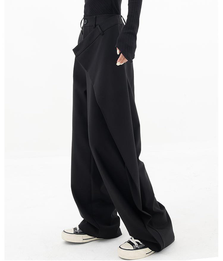 Pantalon large irrégulier Loom & Soul™ – Pantalon ample taille haute pour femme