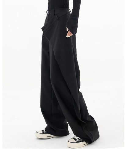 Pantalon large irrégulier Loom & Soul™ – Pantalon ample taille haute pour femme