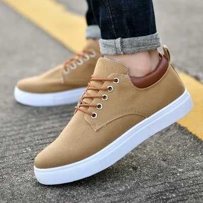 Loom & Soul™ Men’s Breathable Canvas Sneakers – Lightweight Casual Sport Shoes for Everyday Comfort