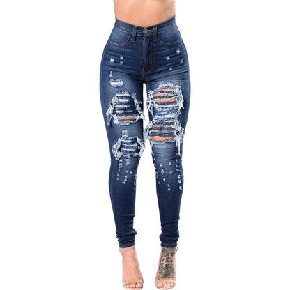 Loom & Soul™ Jean déchiré pour femme – Jean délavé taille haute pour un style urbain sans effort