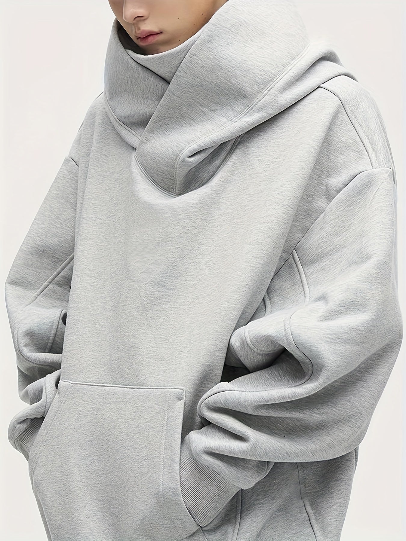Sweat à capuche ample en peluche pour homme – Pull style ninja streetwear