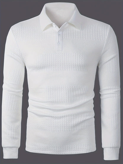 Polo Homme d'Été à Revers Jacquard – Coupe Slim Manches Courtes