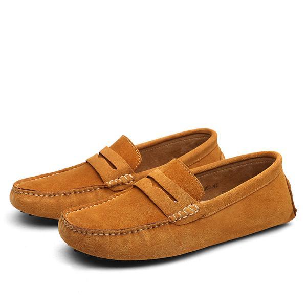 Zapatos Casuales de Piel para Hombre Loom & Soul – Parte Superior de Piel Genuina de Vacuno, Forro de Piel de Cerdo, Suela de Goma Antideslizante, Puntera Redonda, Comodidad sin Cordones