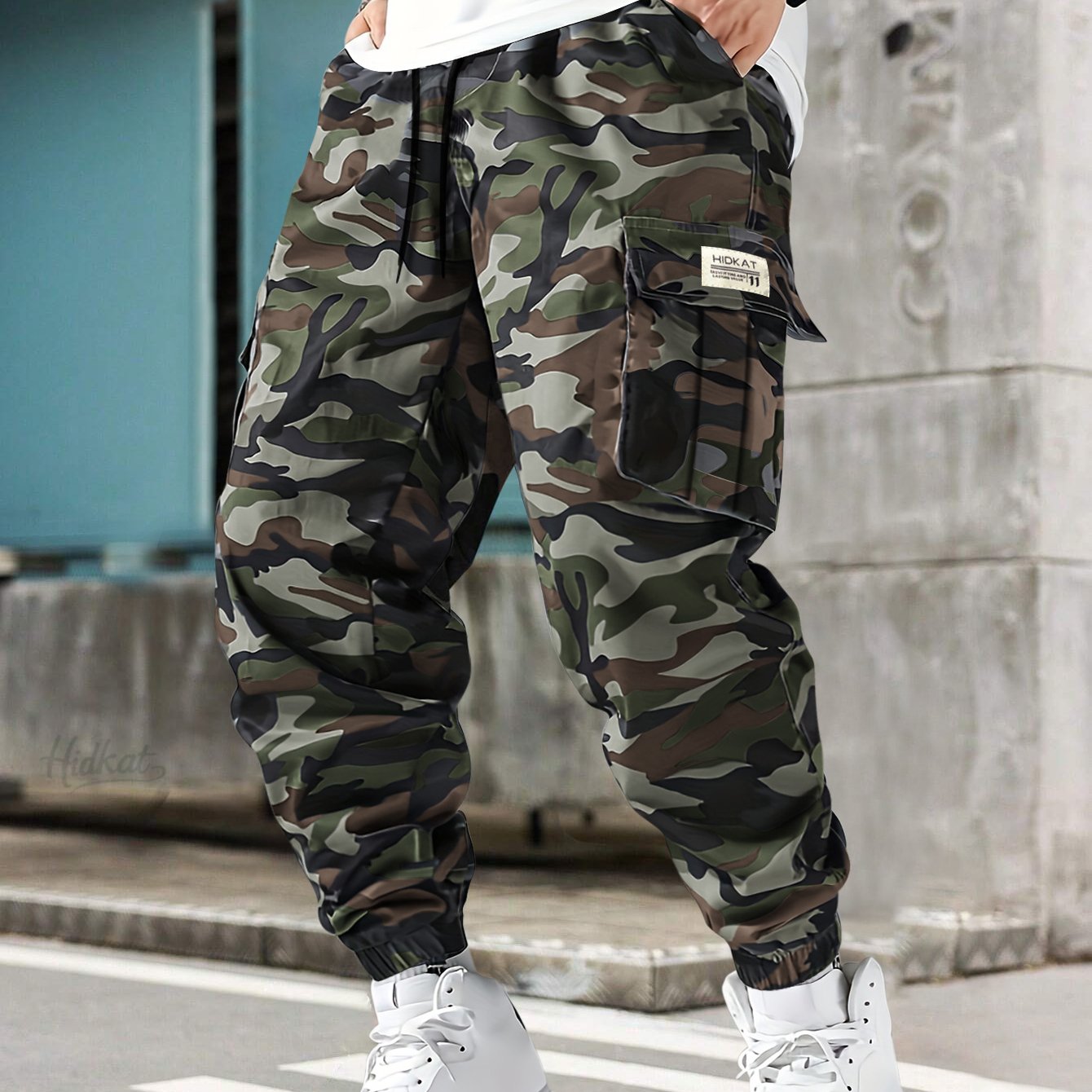 Men’s Camouflage Cargo Pants – Tactical Camo Jogger Hiking Trousers