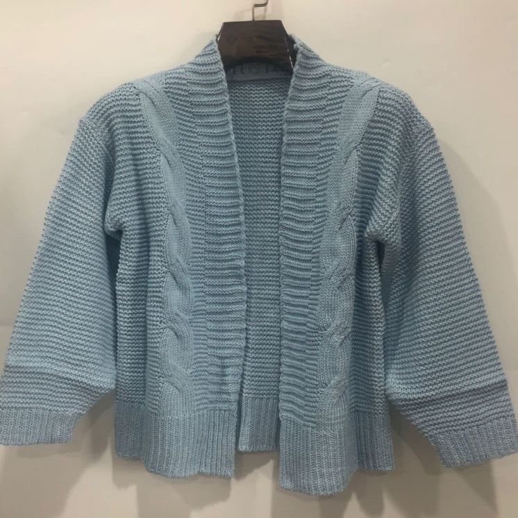 Cárdigan de punto de imitación de mohair para mujer – Abrigo de suéter de invierno cálido y holgado