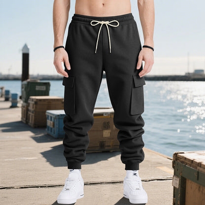 Pantalones de trabajo con múltiples bolsillos para hombre – Pantalones deportivos casuales de corte holgado