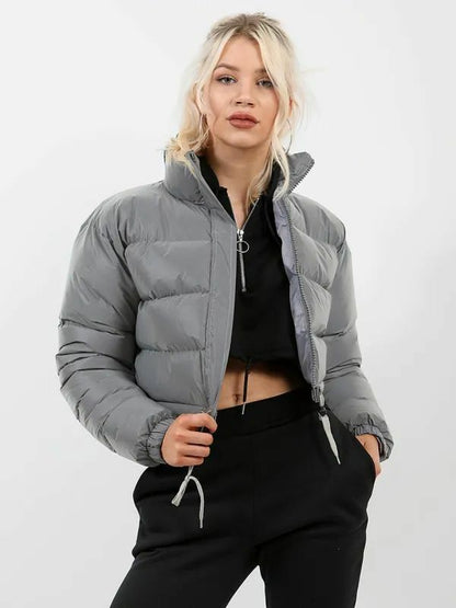 Chaqueta de plumas para mujer Loom & Soul™ – Abrigo acolchado corto bohemio con relleno de seda y algodón y toque retro