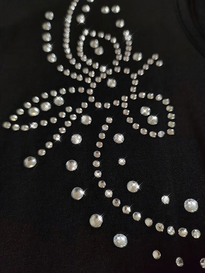 Rhinestone Bodycon Evening Gown – Elegant Cold Shoulder Long Dress