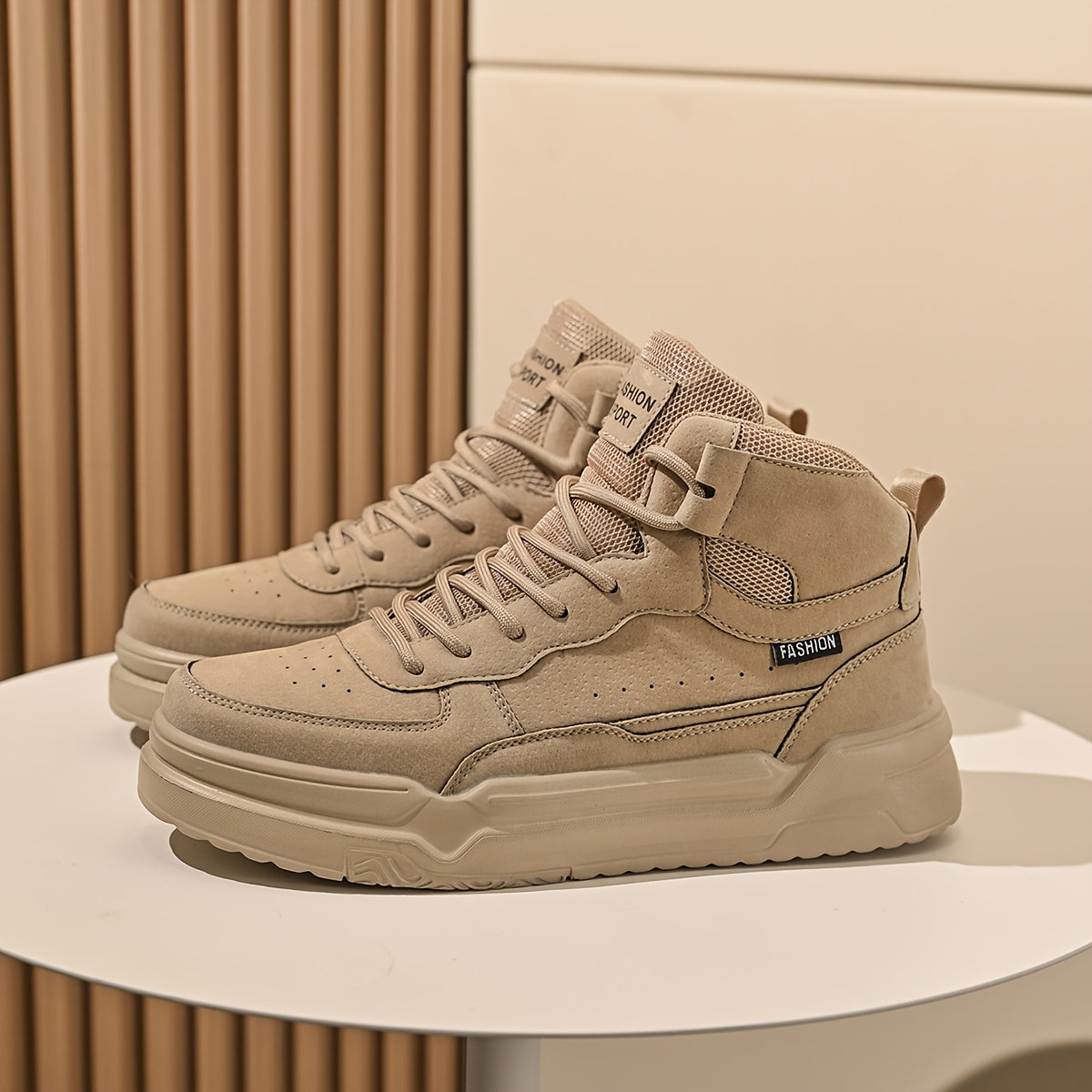 Zapatillas de deporte urbanas de caña alta para hombre – Zapatillas deportivas con cordones