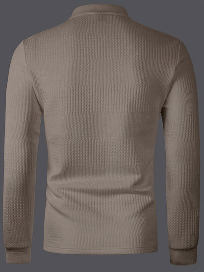Polo Homme d'Été à Revers Jacquard – Coupe Slim Manches Courtes