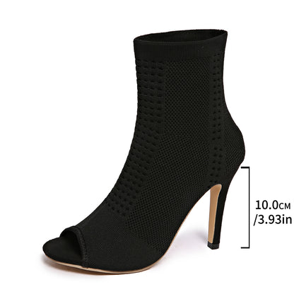 Women’s Peep-Toe Heels – Elegant Slip-On Figure-Flattering Sandals