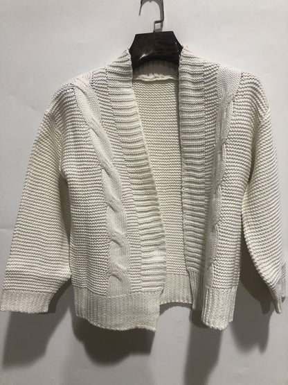 Cárdigan de punto de imitación de mohair para mujer – Abrigo de suéter de invierno cálido y holgado