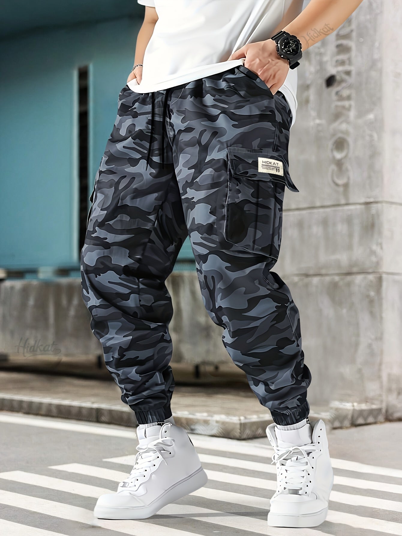 Men’s Camouflage Cargo Pants – Tactical Camo Jogger Hiking Trousers
