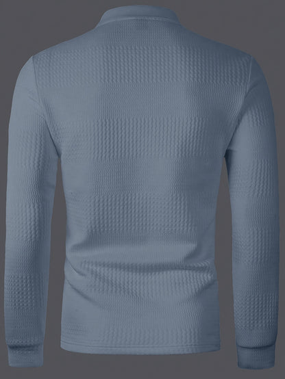 Polo Homme d'Été à Revers Jacquard – Coupe Slim Manches Courtes