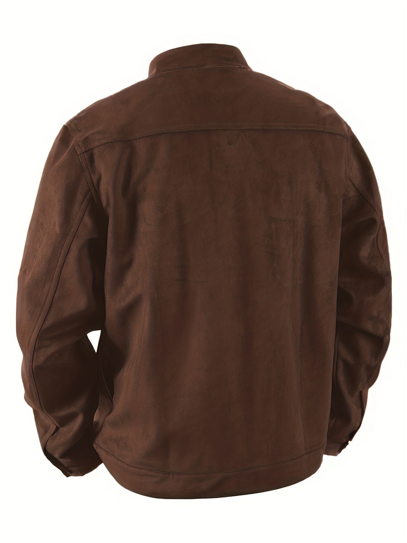Chaqueta de ante sintético para hombre – Abrigo informal con cuello alto y botones