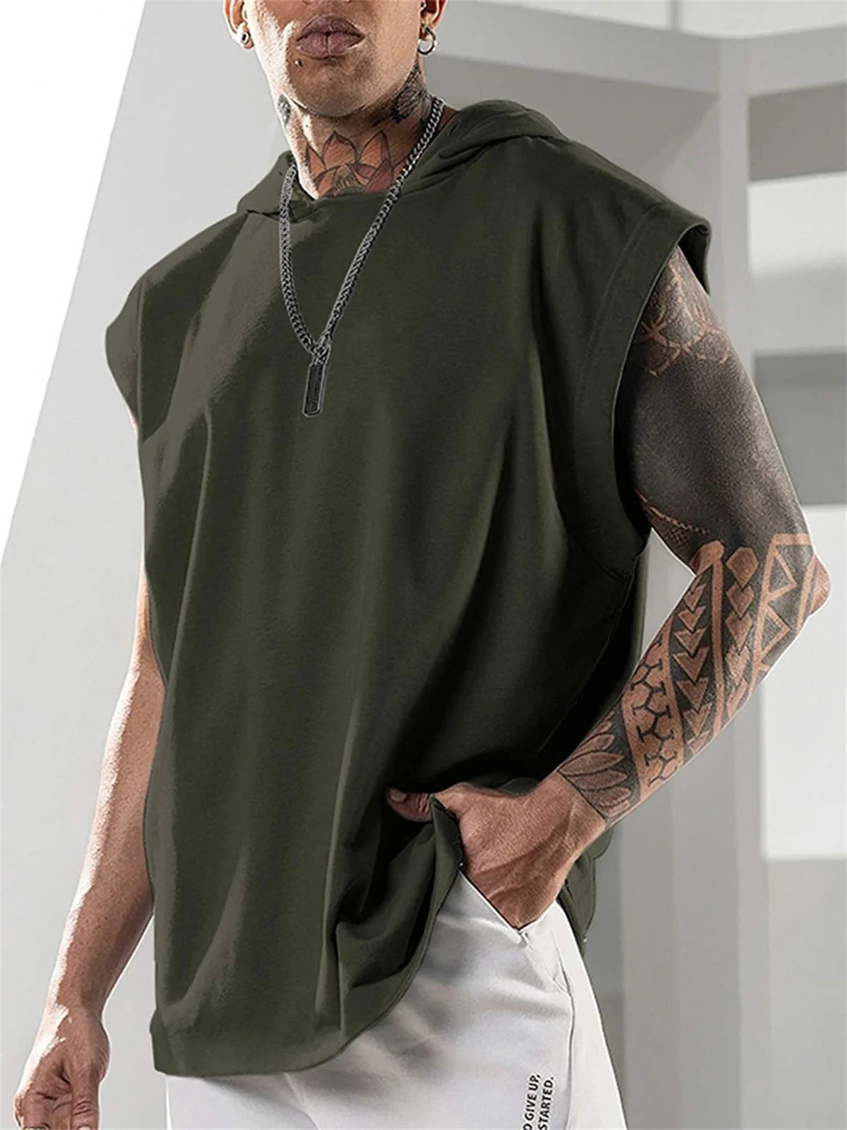 Men’s Sleeveless Hoodie Vest – Performance Gym & Summer Fit