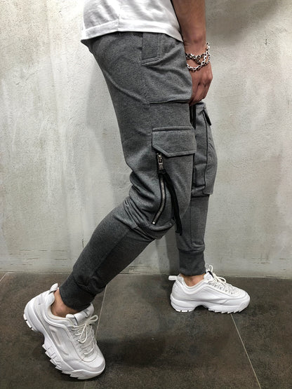 Pantalones Cargo de Hombre Urbanos – Pantalones de Exterior con Cordón y Bolsillos Múltiples