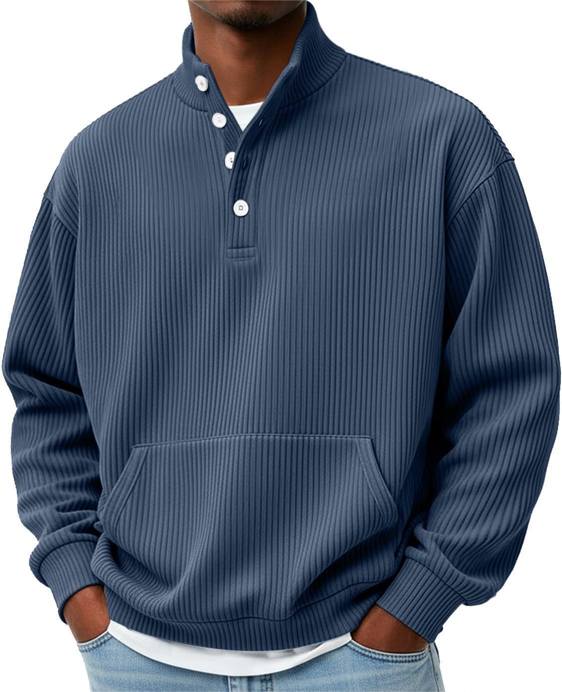 Sudadera de Cuello Alto Lisa para Hombre – Polo Casual de Manga Larga