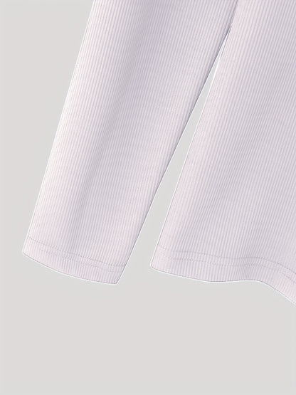 Camiseta de cuello alto ajustada para hombre - Camisa de punto con detalle de botones