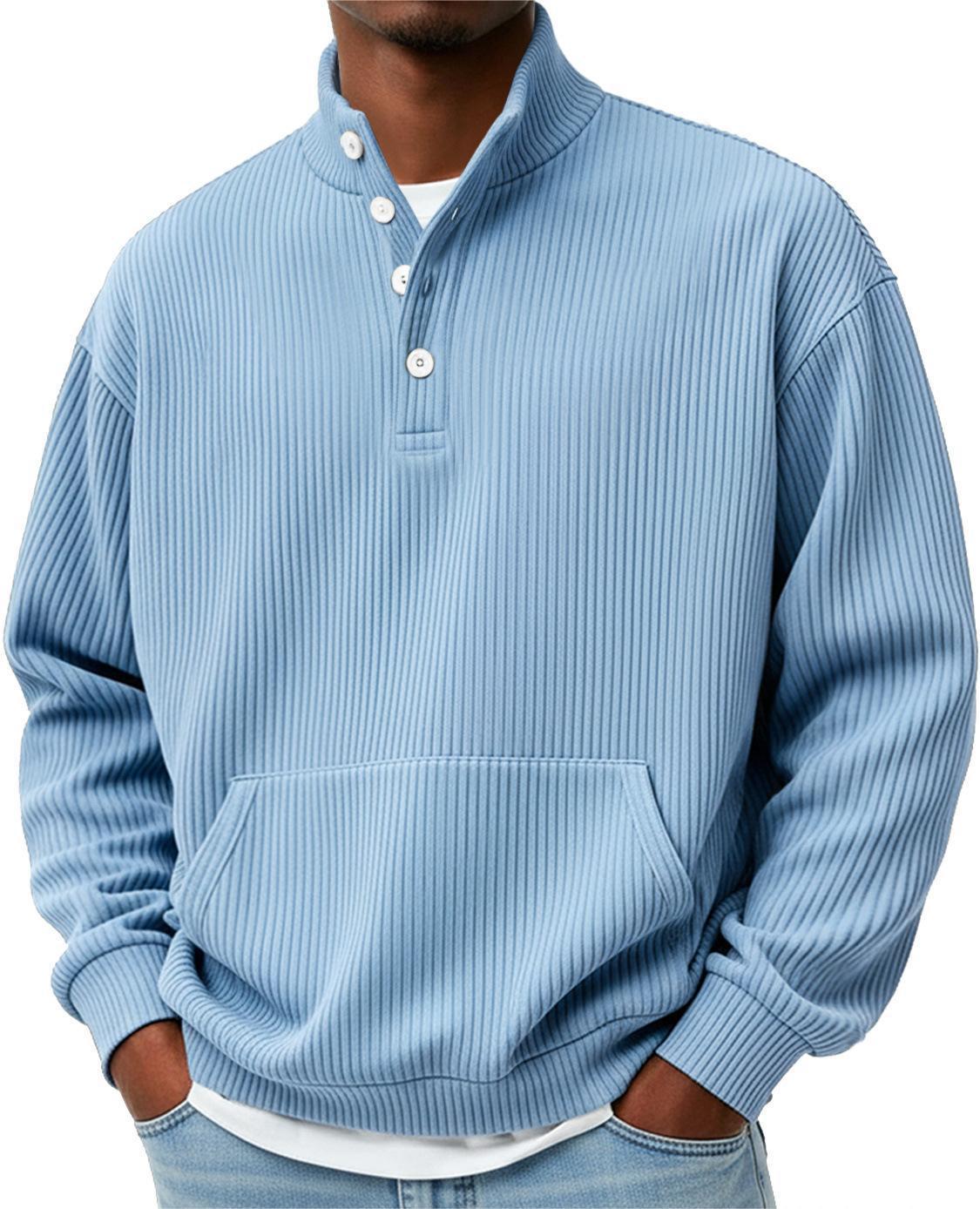 Sudadera de Cuello Alto Lisa para Hombre – Polo Casual de Manga Larga