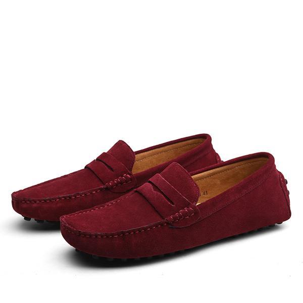 Zapatos Casuales de Piel para Hombre Loom & Soul – Parte Superior de Piel Genuina de Vacuno, Forro de Piel de Cerdo, Suela de Goma Antideslizante, Puntera Redonda, Comodidad sin Cordones