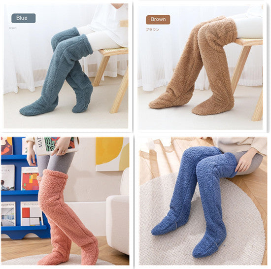 Calcetines largos peludos por encima de la rodilla Loom & Soul™ – Medias unisex cálidas para invierno y para casa
