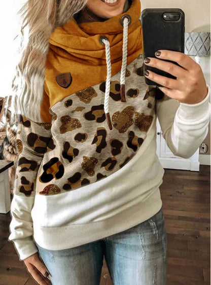 Sudadera polar con capucha estampada para mujer - Corte urbano holgado e informal