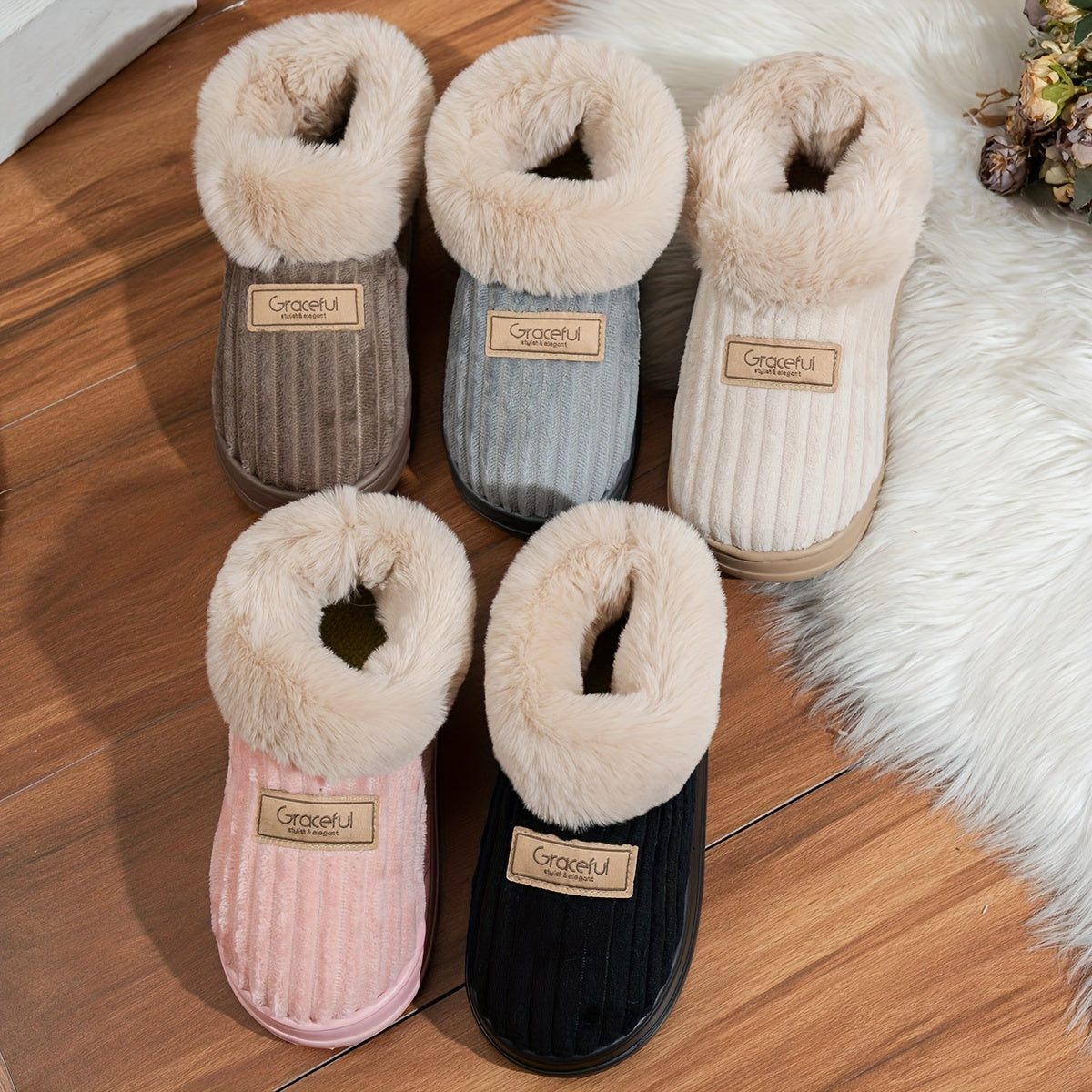 Women’s Thick Sole Slippers – Warm Winter Indoor Comfort