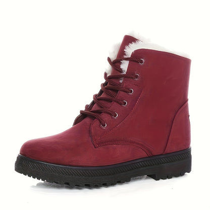 Women’s Warm Ankle Boots – Lightweight Lace-Up Platform Winter Footwear