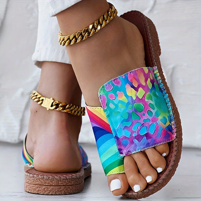 Chanclas con estampado de cebra y leopardo – Sandalias con poste en el dedo de patrón atrevido