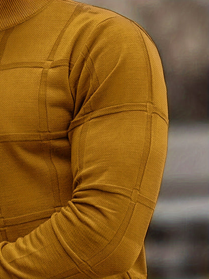 Jersey de cuello cisne de algodón para hombre – Suéter de punto prémium