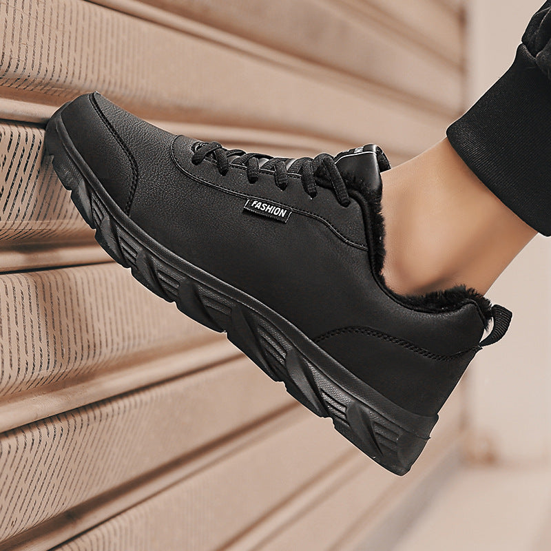 Zapatillas de invierno cálidas Loom & Soul™ para hombre – Impermeables, antideslizantes, zapatos cómodos con forro de felpa