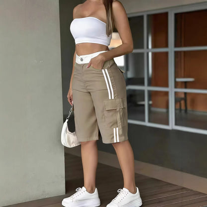 Women’s Cropped High-Waist Pants – European Casual Fit