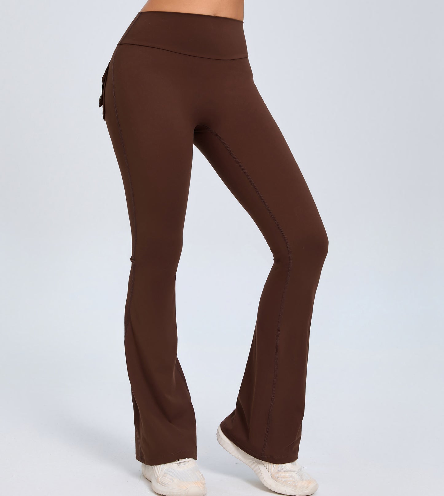 Loom & Soul™ Pantalon de Yoga Évasé – Legging de Fitness Taille Haute Effet Push-up avec Poches