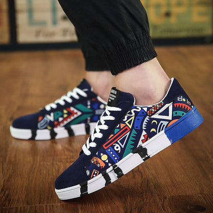 Zapatillas de Lona de Moda Loom & Soul™ para Hombre – Zapatos Casuales con Cordones, Costuras de Ante y Suela de Goma