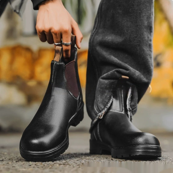Men’s Retro Chunky Boots – Streetwear Ankle Combat Style