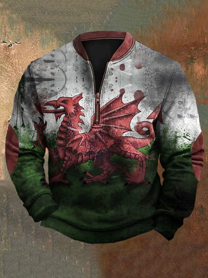 Sudadera con cremallera y estampado digital 3D para hombre - Estilo primavera y otoño