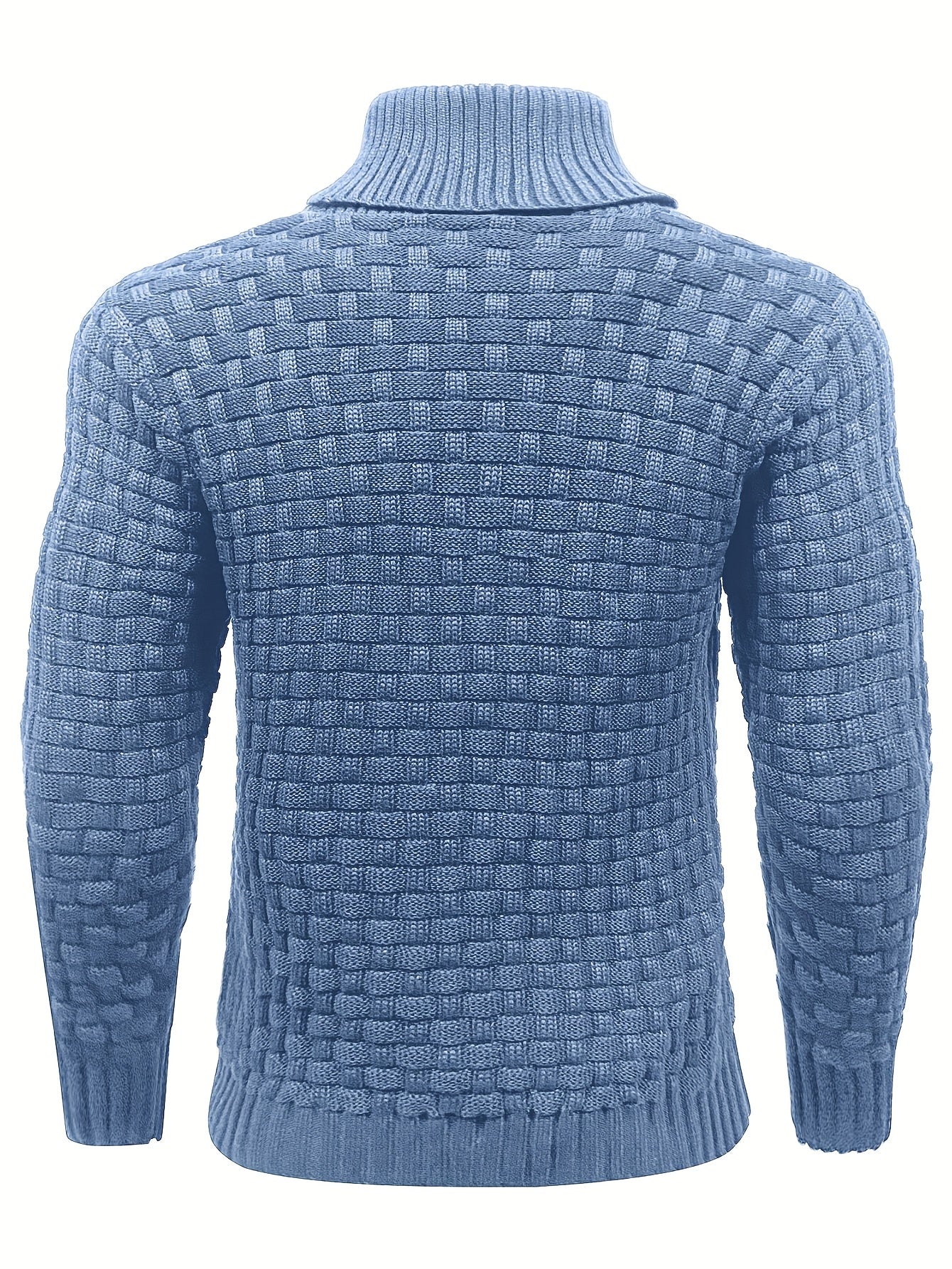Men’s Waffle Knit Sweater – High Stretch Pullover with Lapel Collar