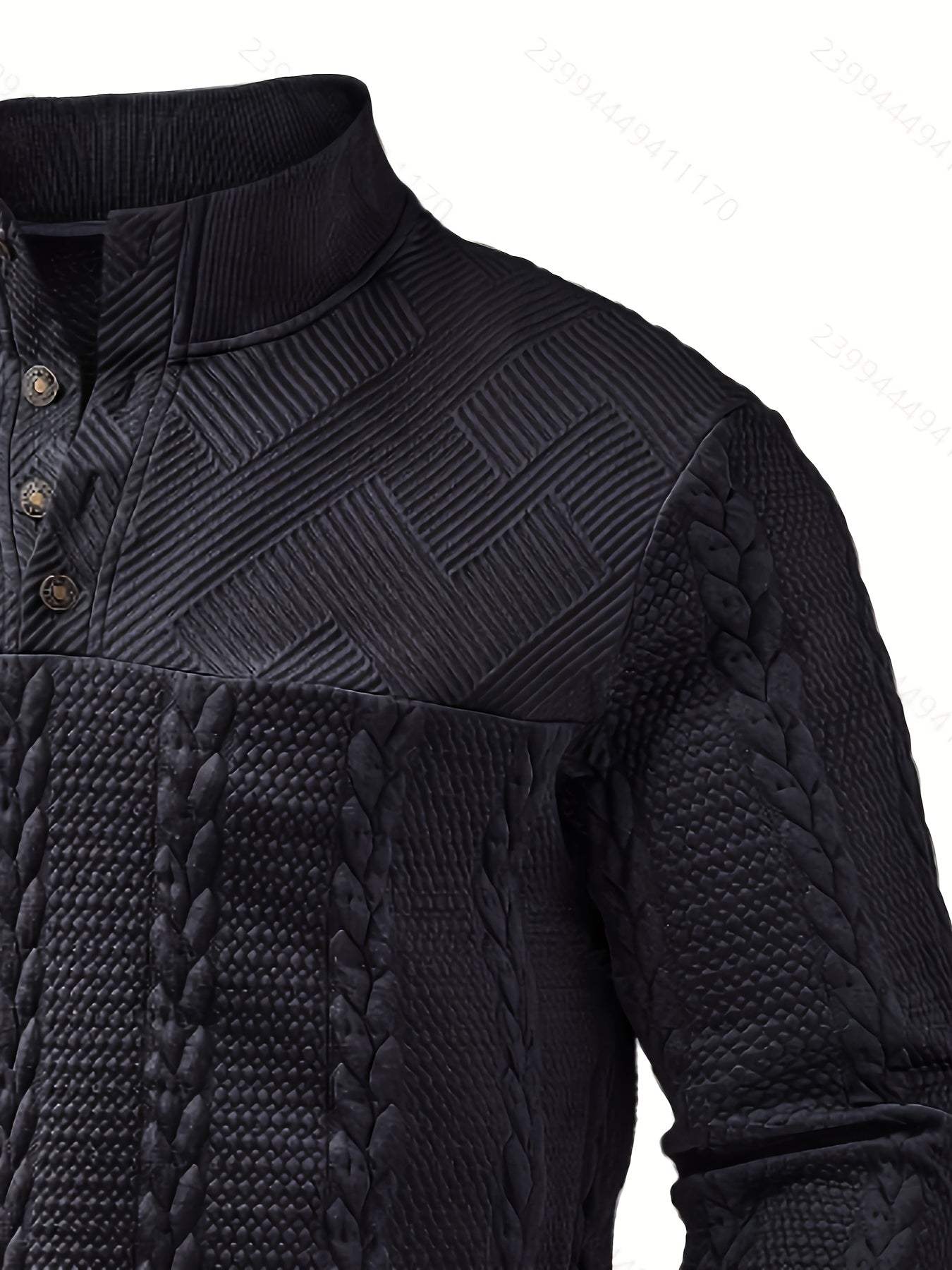 Chemise Henley décontractée pour homme – Haut boutonné à manches longues en tissu extensible doux