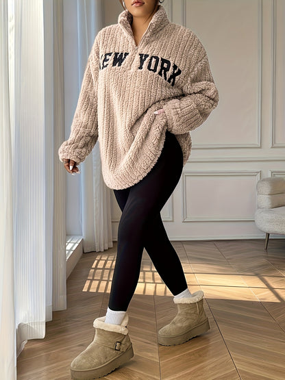 Elegante Abrigo de Punto con Cremallera – Abrigo de Cuello Alto para Mujer Otoño/Invierno