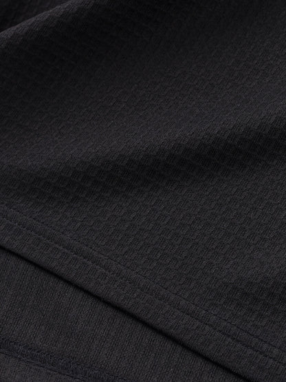 Chemise Henley gaufrée pour homme – Haut boutonnée toutes saisons blanc et noir
