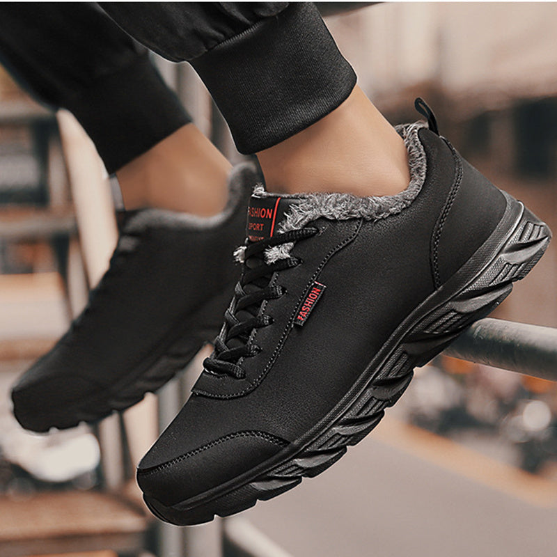 Zapatillas de invierno cálidas Loom & Soul™ para hombre – Impermeables, antideslizantes, zapatos cómodos con forro de felpa