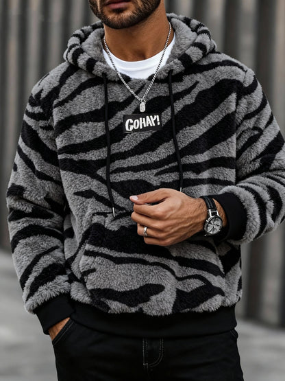 Sweat à Capuche Imprimé Léopard Homme – Sweat-shirt Doux Tendance Streetwear