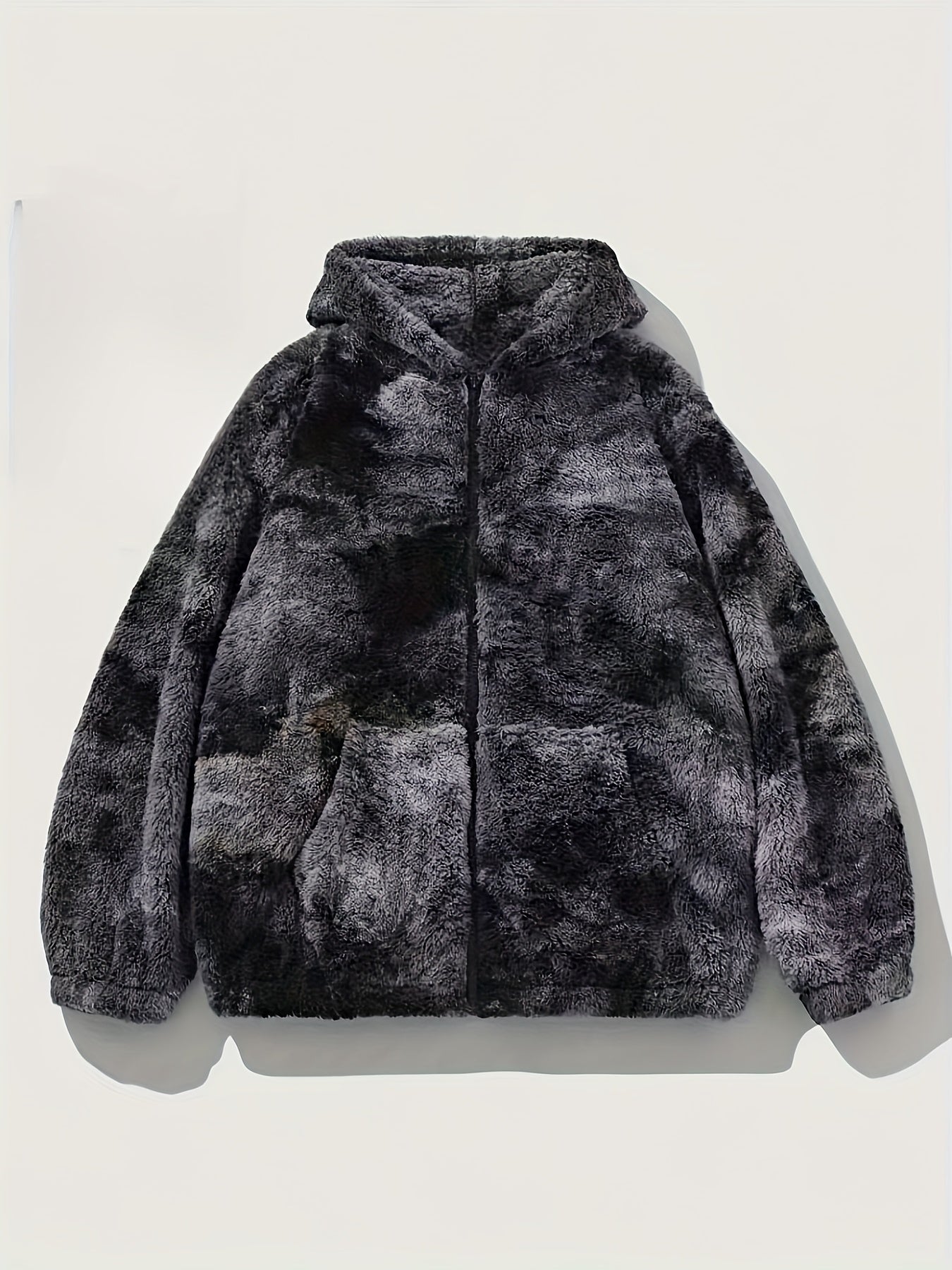 Veste polaire tie-dye Loom & Soul pour homme – Vêtement d'extérieur chaud à capuche en molleton doux et moelleux