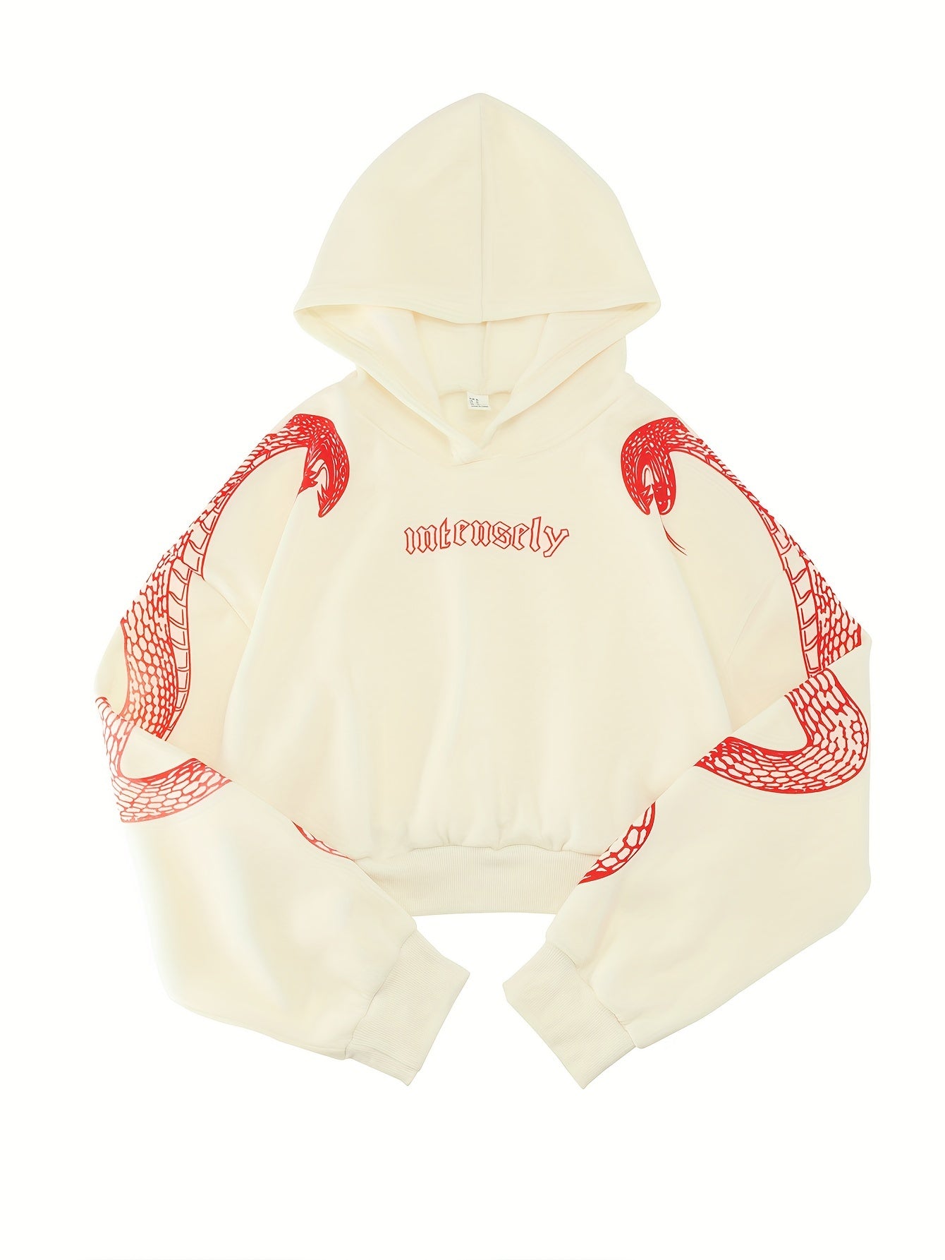 Sudadera con capucha roja para mujer – Sudadera urbana con estampado de Fénix y Mariposa
