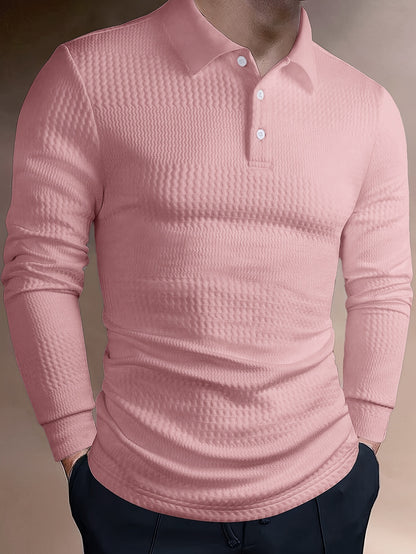 Polo Homme d'Été à Revers Jacquard – Coupe Slim Manches Courtes