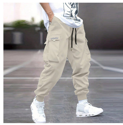 Pantalones Cargo para Hombre Loom & Soul™ – Pantalones con Cordón, Múltiples Bolsillos, Estilo Hip-Hop Urbano