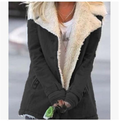 Abrigo de invierno cálido para mujer – Chaqueta de solapa ajustada de Loom & Soul